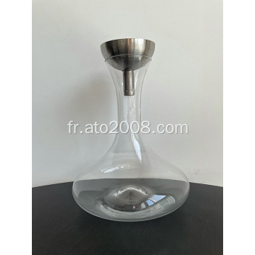 Carafe en verre transparent avec bouchon en acier inoxydable